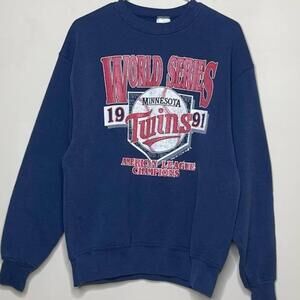 90S 1991 Minnesota Twins World Series Crewneck Sweatshirt